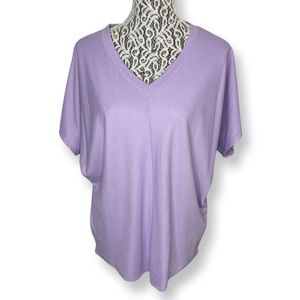 Ribbed V Neck Dolman Top